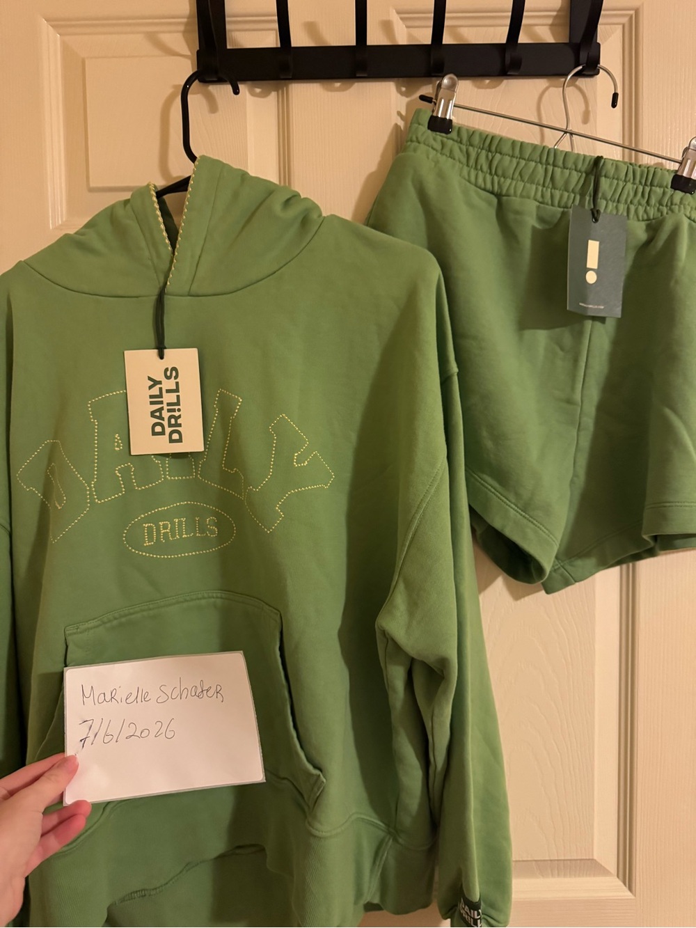 Daily Drills Sage Green Hoodie & Shorts Set
